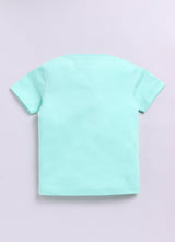 Baby Boys Cartoon Pure Cotton Regular T Shirt  (Green, Pack of 1)