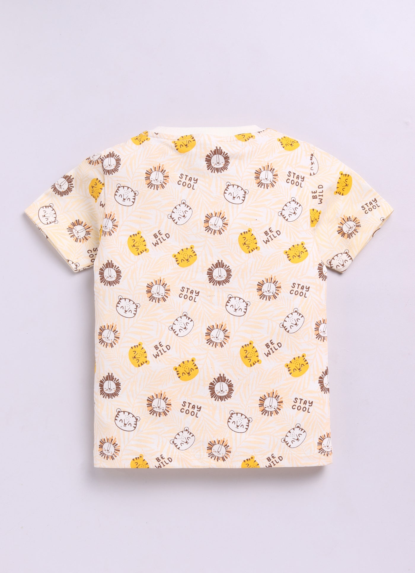 Baby Boys Cartoon Pure Cotton Regular T Shirt  (Beige, Pack of 1)