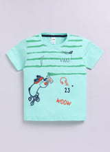 Baby Boys Cartoon Pure Cotton Regular T Shirt  (Green, Pack of 1)
