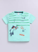 Baby Boys Casual T-shirt Shorts  (Green and Red)