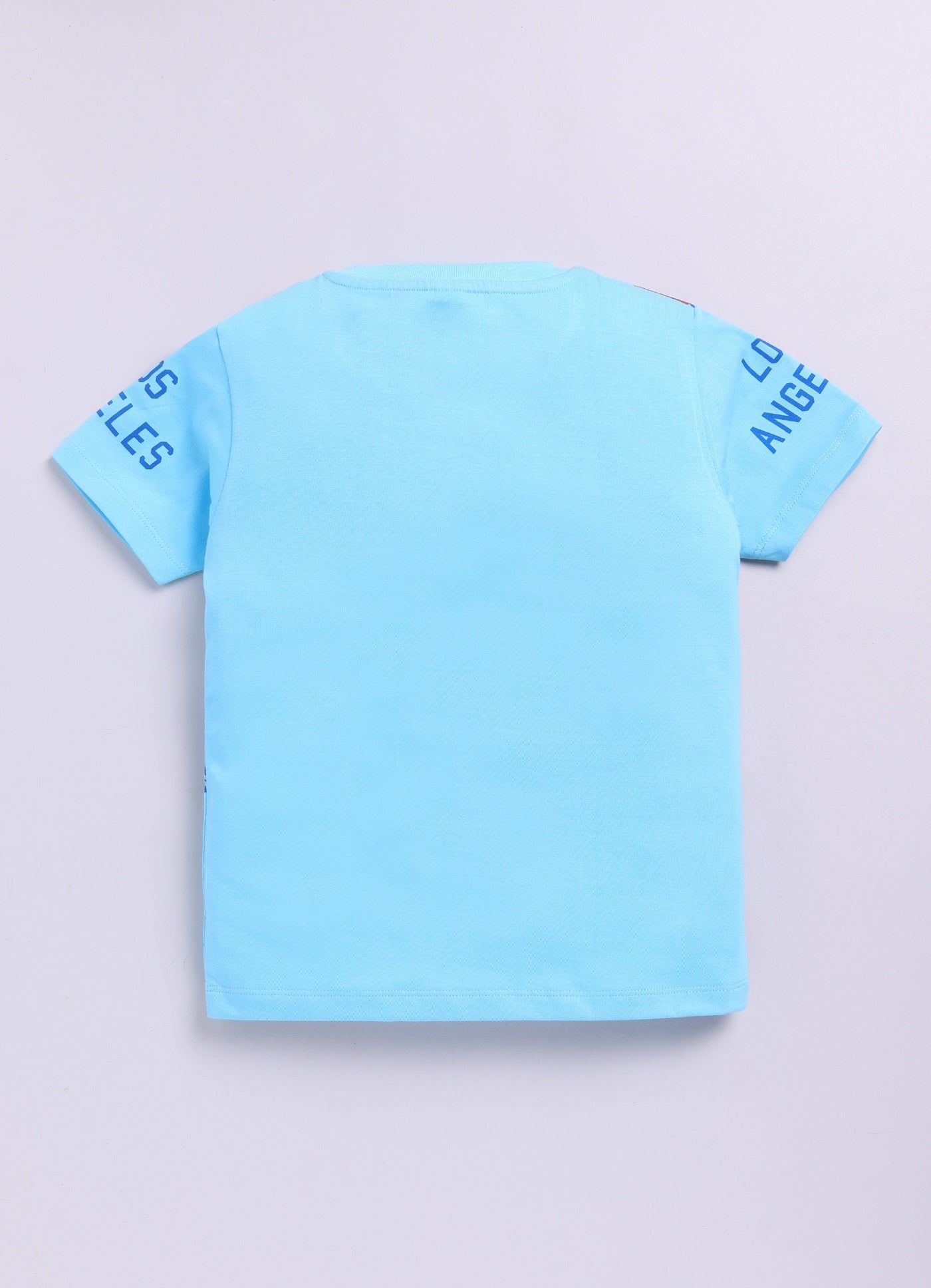 Baby Boys Cartoon Pure Cotton Regular T Shirt  (Light Blue, Pack of 1)