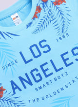 Baby Boys Cartoon Pure Cotton Regular T Shirt  (Light Blue, Pack of 1)