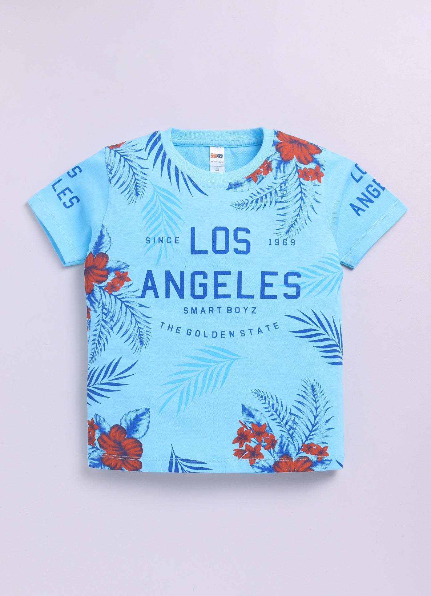 Baby Boys Casual T-shirt Shorts  (Blue and Red)