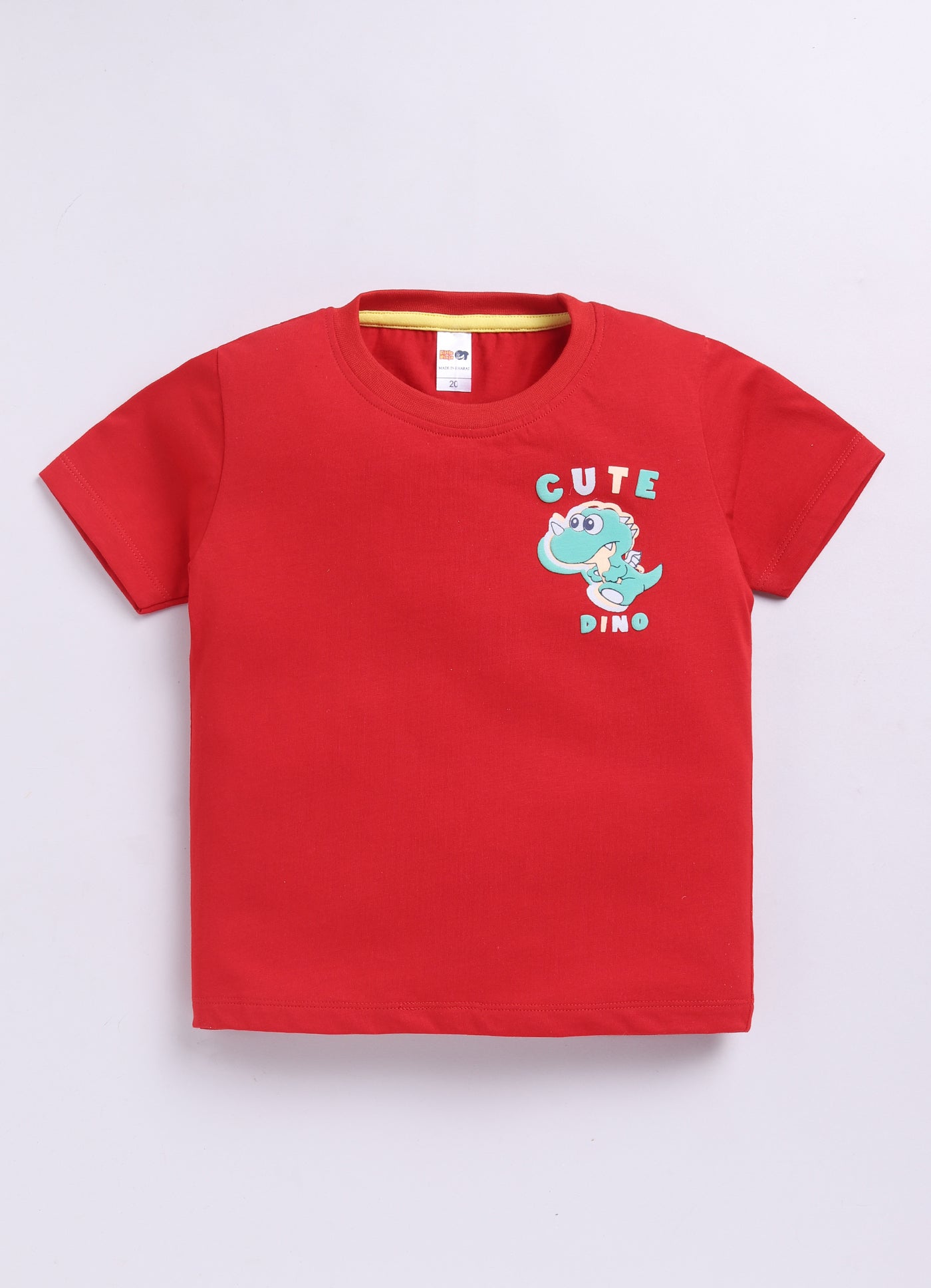 Baby Boys Casual T-shirt Shorts  (Red and Green)