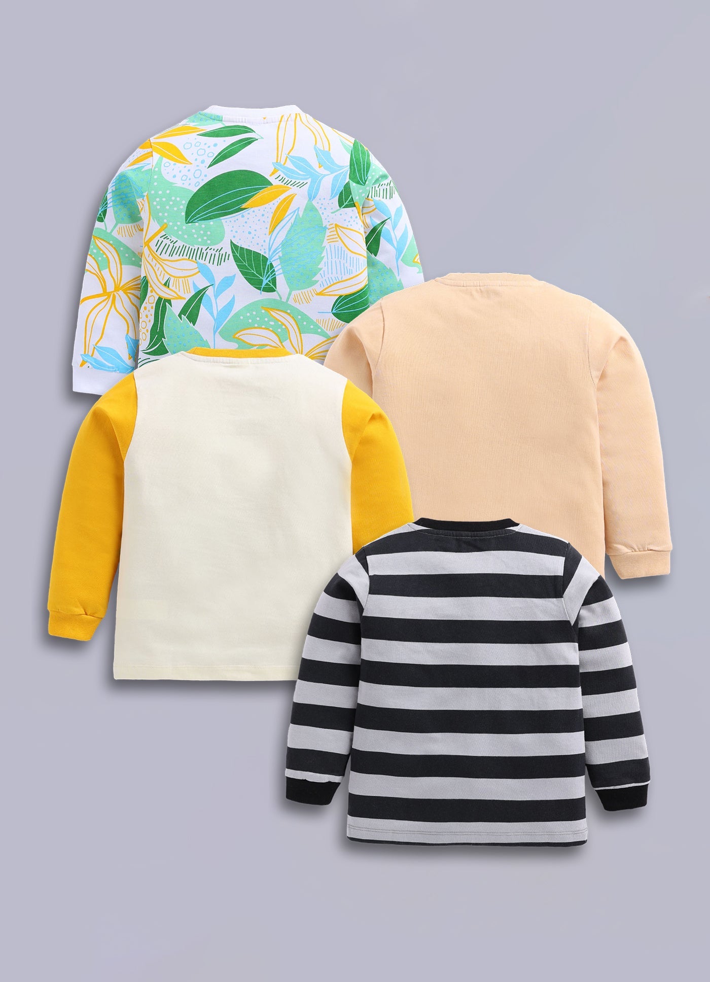 Baby Boys Graphic Print Pure Cotton Regular T Shirt  (Multicolor, Pack of 4)