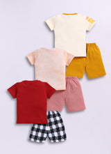 Graphical Printed Pure Cotton Co-Ords Set Pack of 3