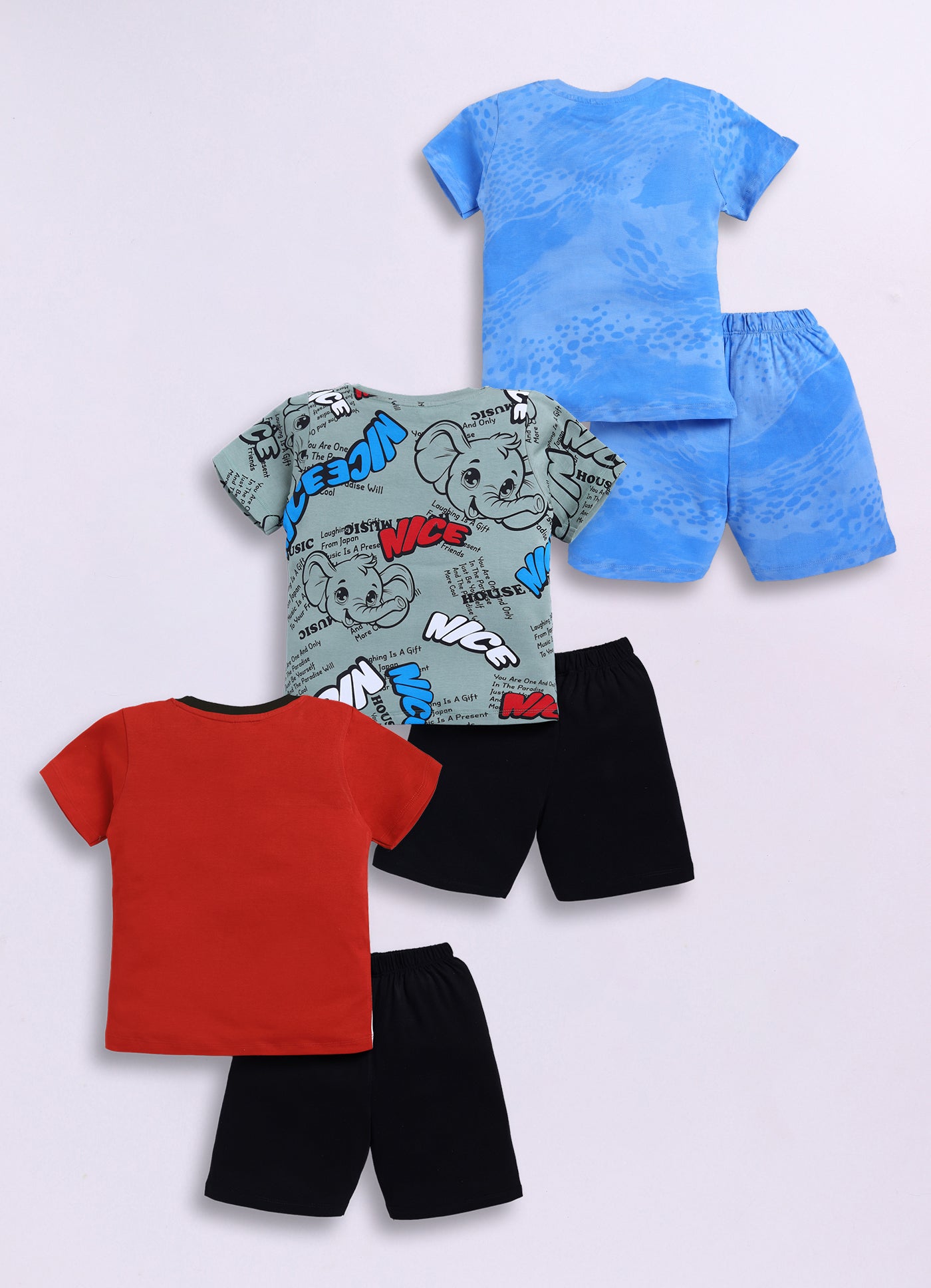 Graphical Printed Pure Cotton Co-Ords Set Pack of 3