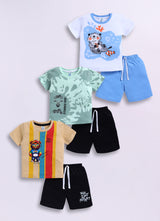 Graphical Printed Pure Cotton Co-Ords Set Pack of 3