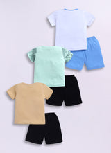 Graphical Printed Pure Cotton Co-Ords Set Pack of 3
