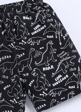 Short For Boys Casual Printed Pure Cotton  (Black, Pack of 1)