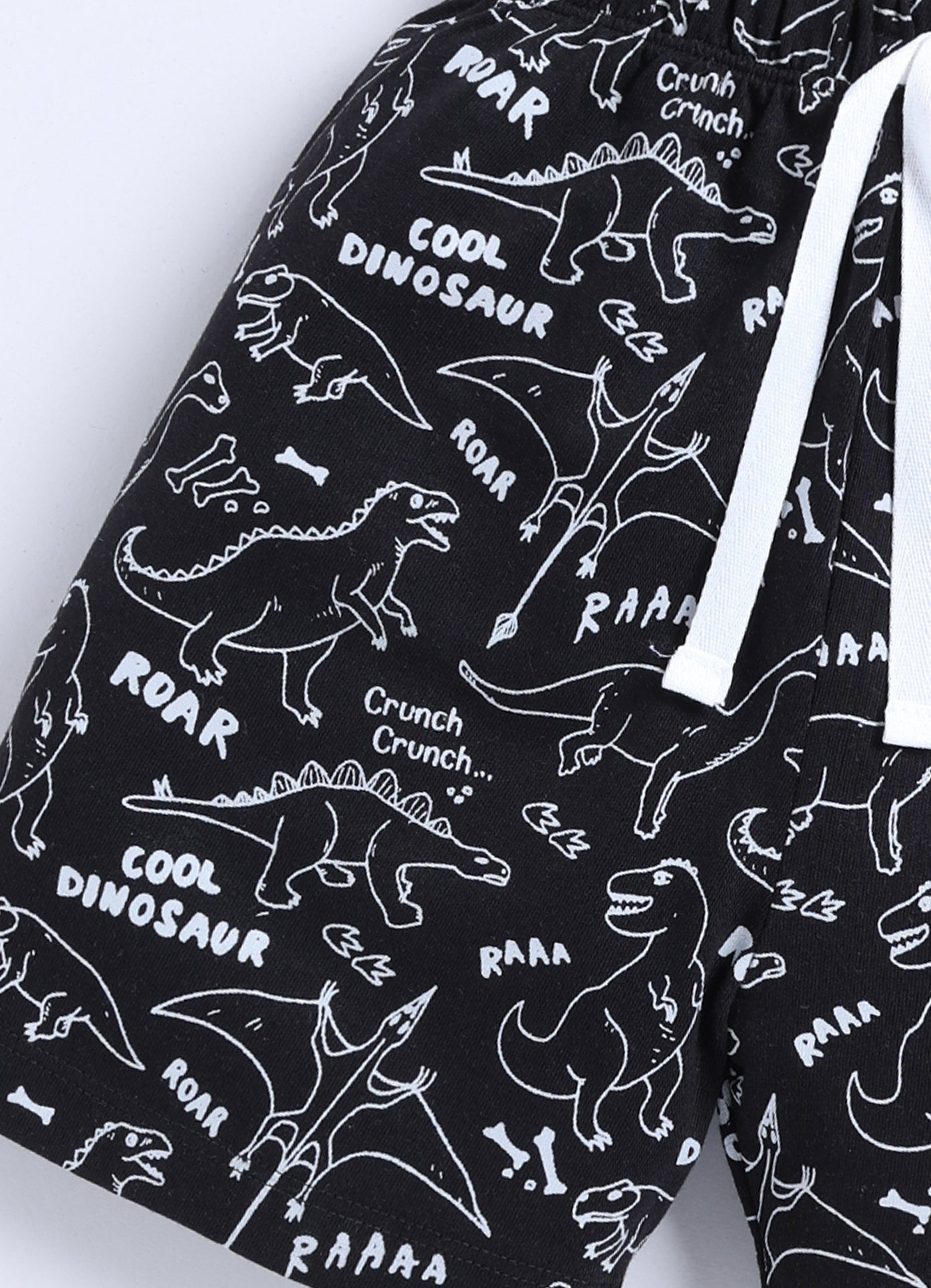 Short For Boys Casual Printed Pure Cotton  (Black, Pack of 1)