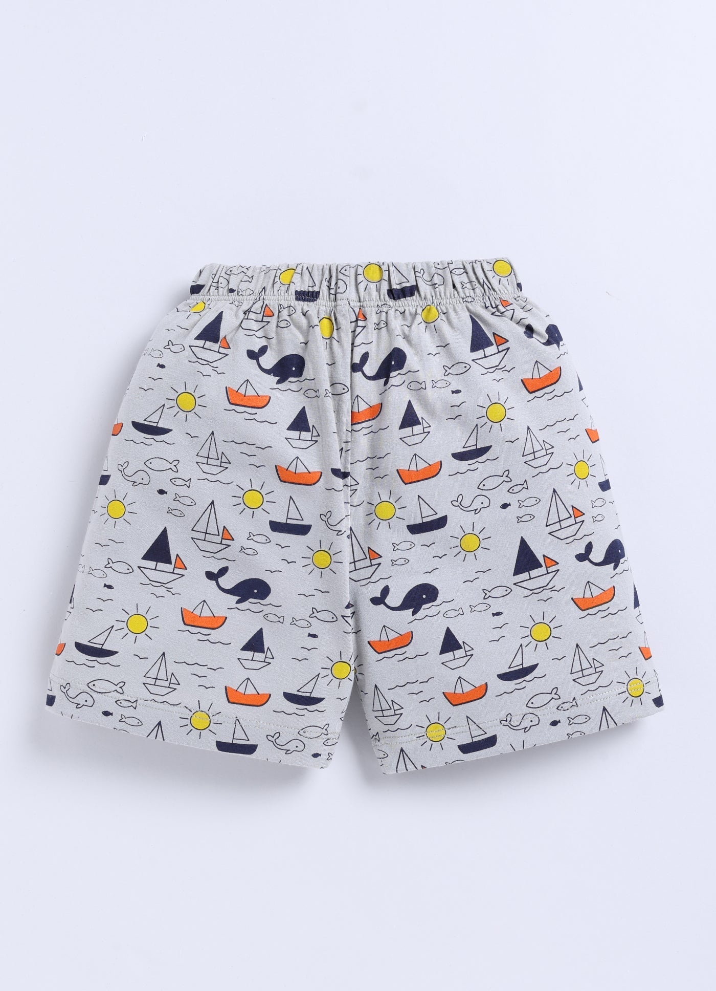 Short For Boys Casual Printed Pure Cotton  (Grey, Pack of 1)