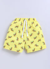 Short For Boys Casual Printed Pure Cotton  (Yellow, Pack of 1)