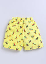 Short For Boys Casual Printed Pure Cotton  (Yellow, Pack of 1)