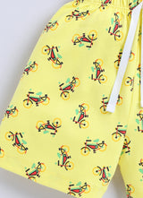 Short For Boys Casual Printed Pure Cotton  (Yellow, Pack of 1)