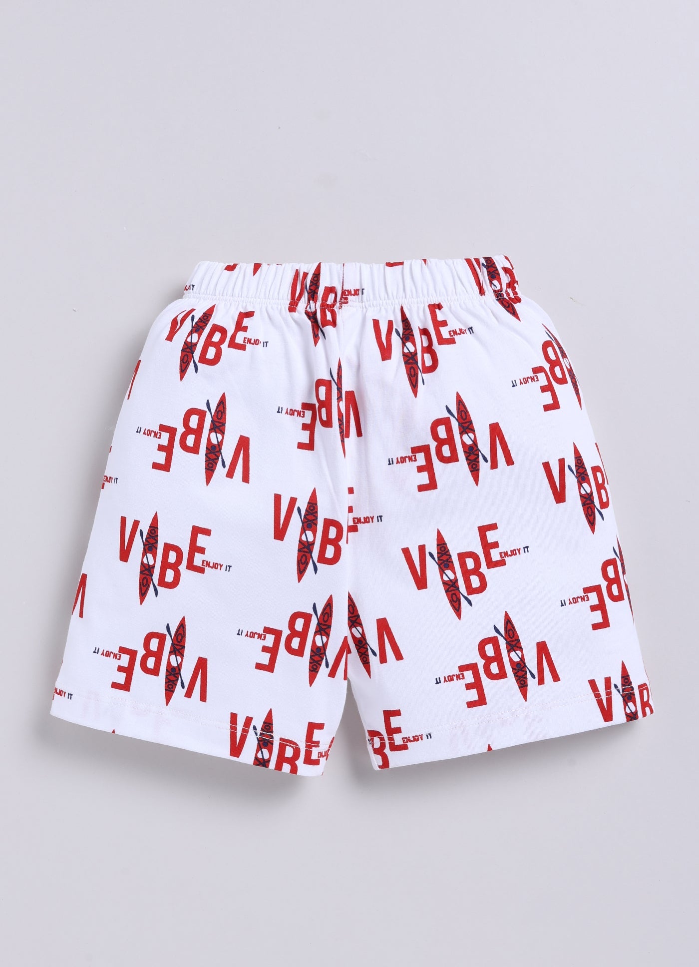 Short For Boys Casual Printed Pure Cotton  (White, Pack of 1)