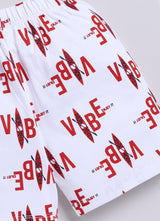 Short For Boys Casual Printed Pure Cotton  (White, Pack of 1)