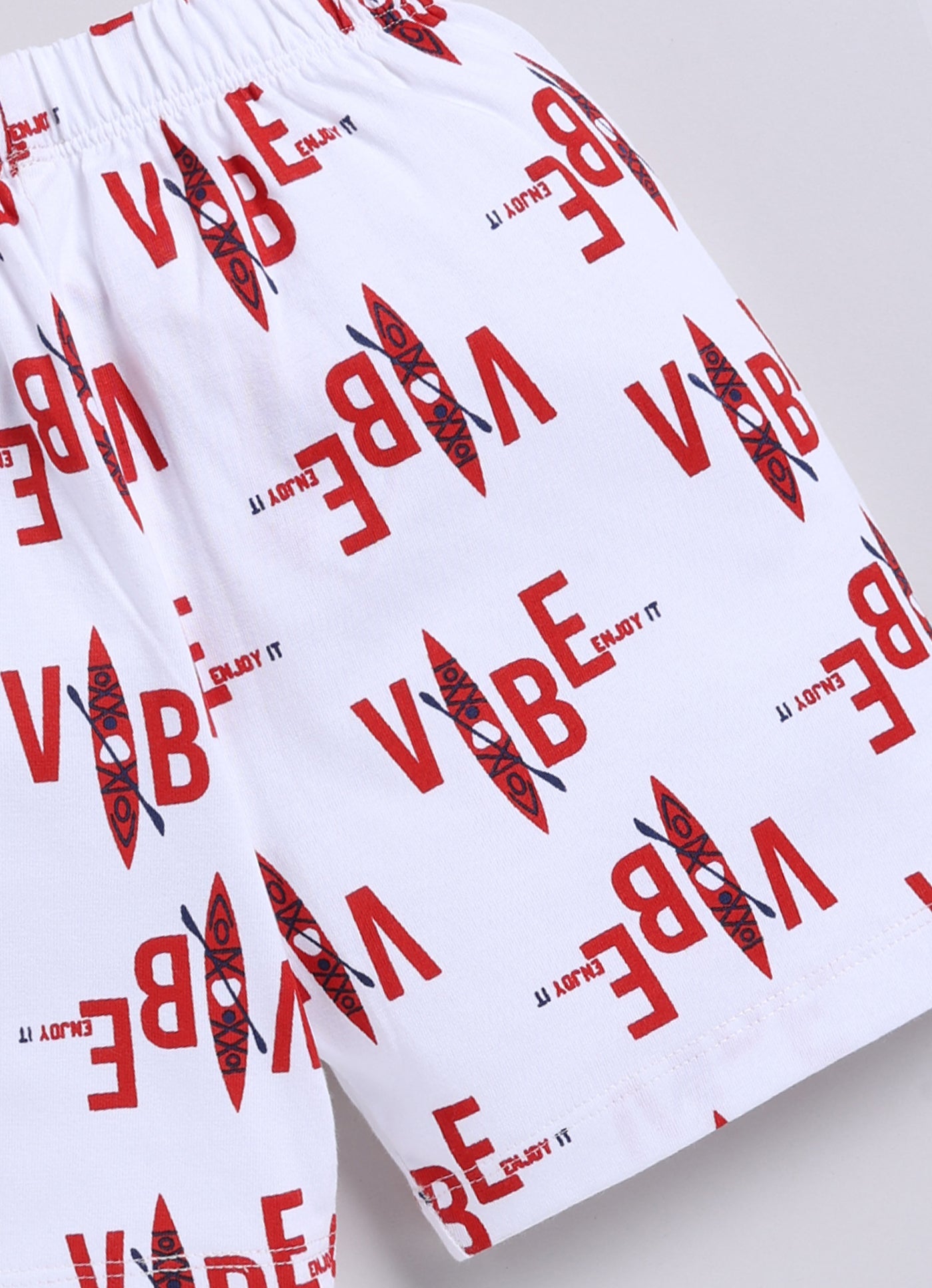 Short For Boys Casual Printed Pure Cotton  (White, Pack of 1)