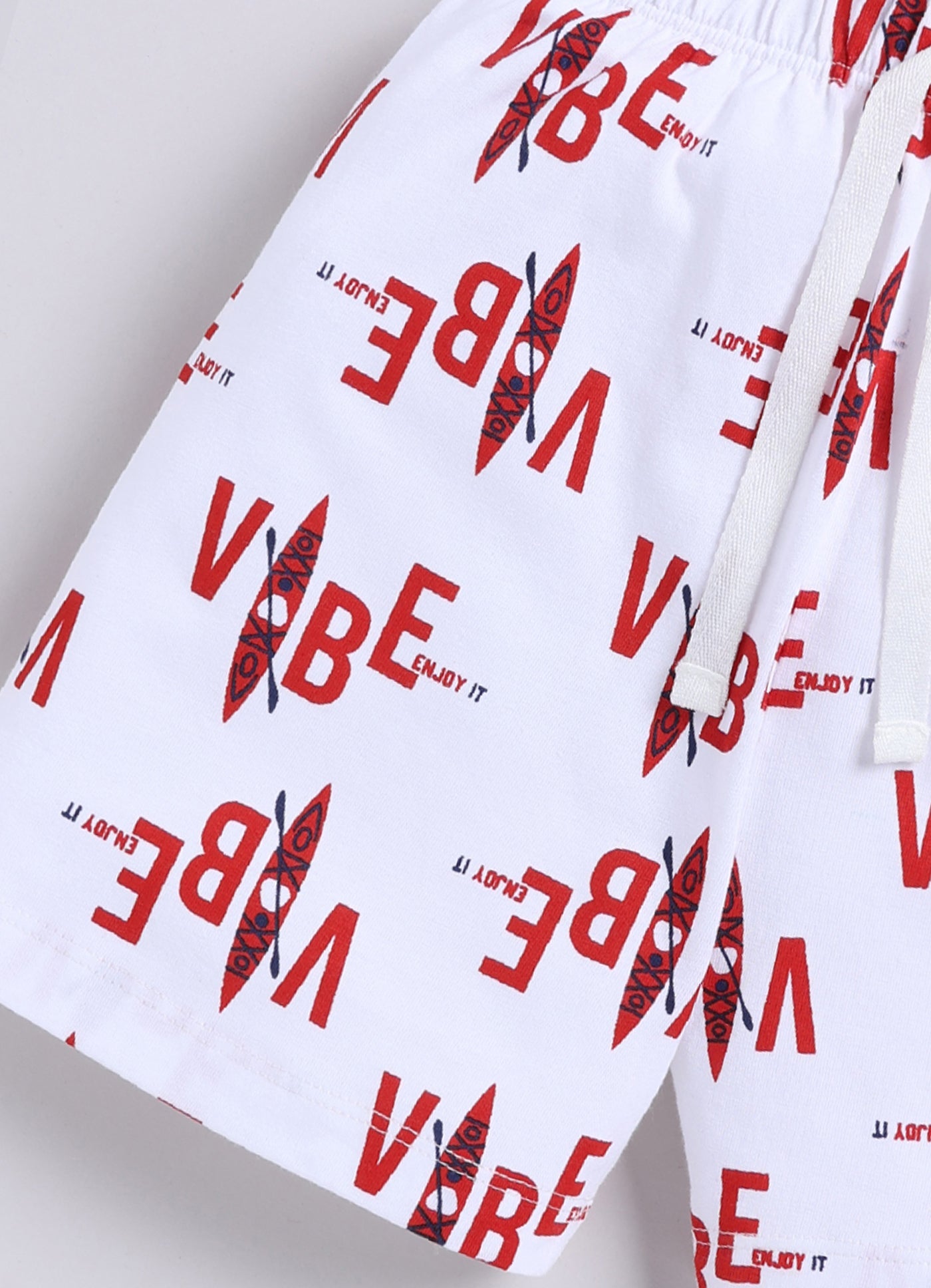 Short For Boys Casual Printed Pure Cotton  (White, Pack of 1)