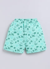 Short For Boys Casual Printed Pure Cotton  (Green, Pack of 1)