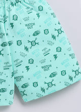 Short For Boys Casual Printed Pure Cotton  (Green, Pack of 1)
