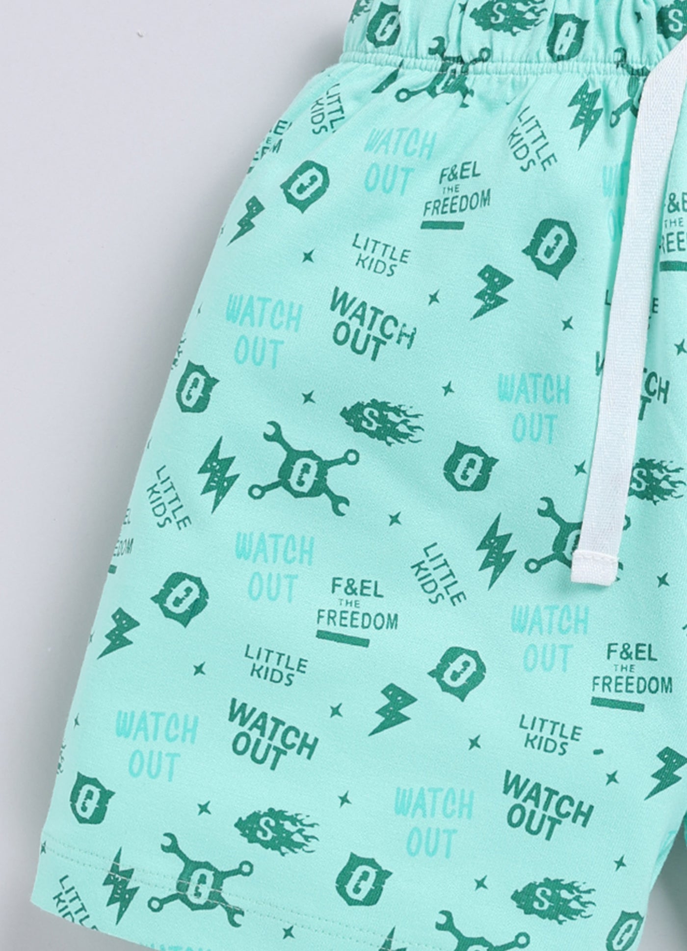 Short For Boys Casual Printed Pure Cotton  (Green, Pack of 1)