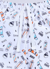Short For Boys Casual Printed Pure Cotton  (White, Pack of 1)