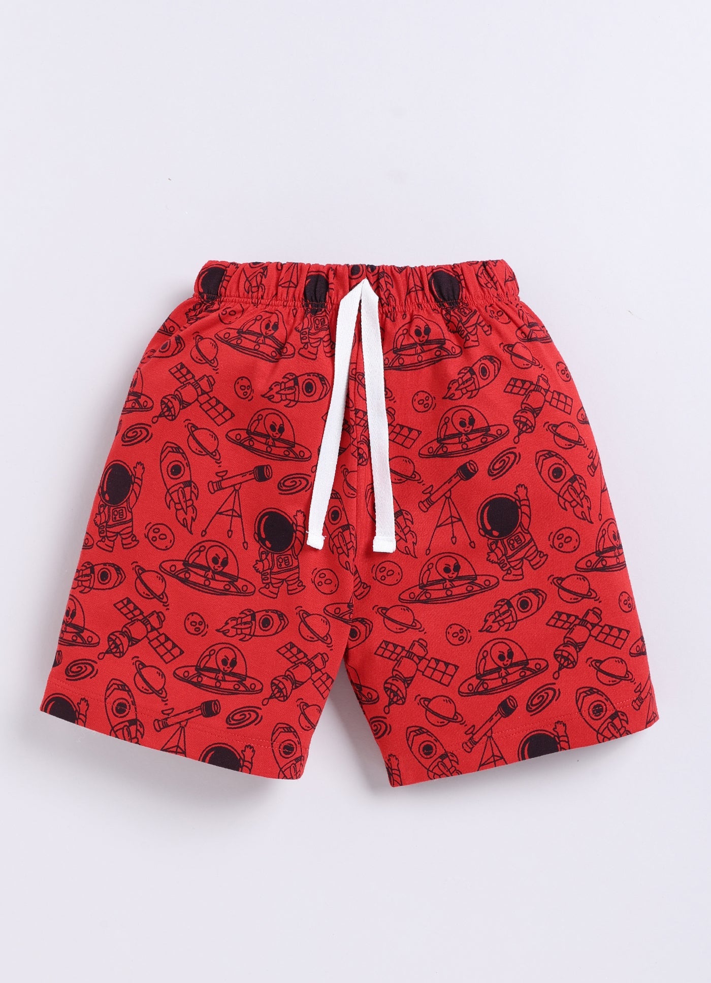 Short For Boys Casual Printed Pure Cotton  (Red, Pack of 1)
