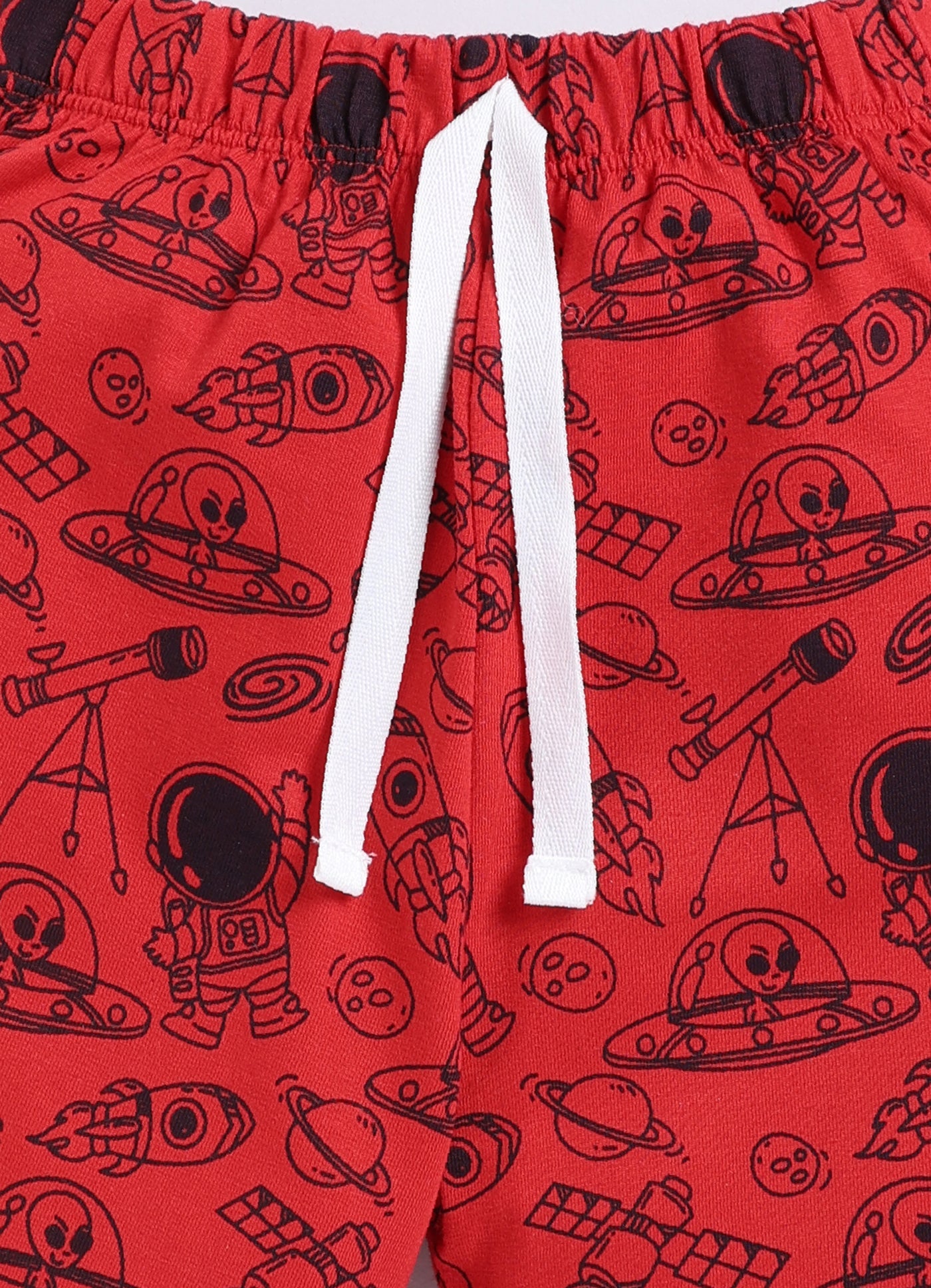 Short For Boys Casual Printed Pure Cotton  (Red, Pack of 1)