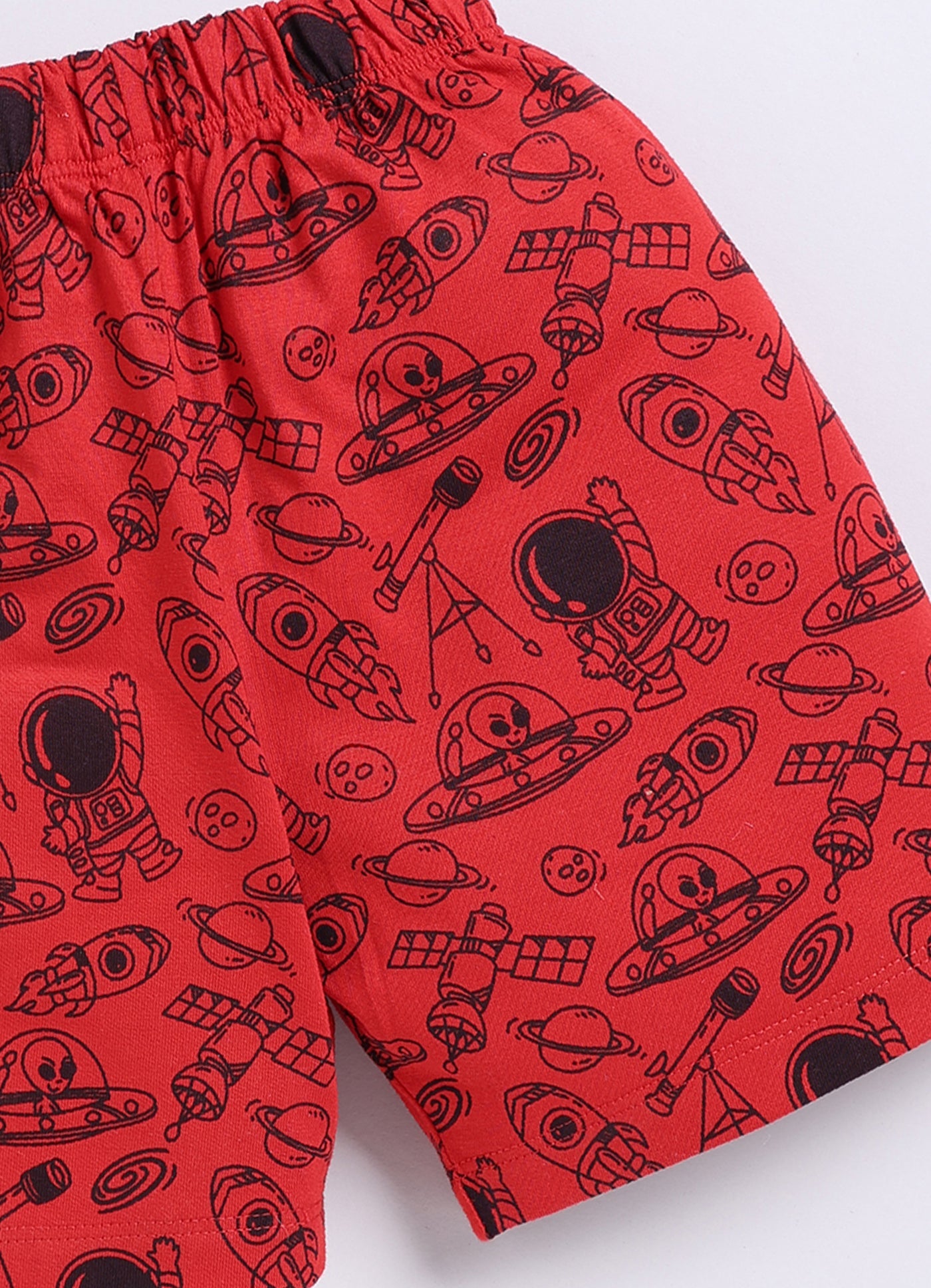 Short For Boys Casual Printed Pure Cotton  (Red, Pack of 1)