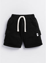 Baby Boys Casual T-shirt Shorts  (White and Black)
