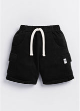 Short For Boys Casual Solid Cotton Blend  (Black, Pack of 1)