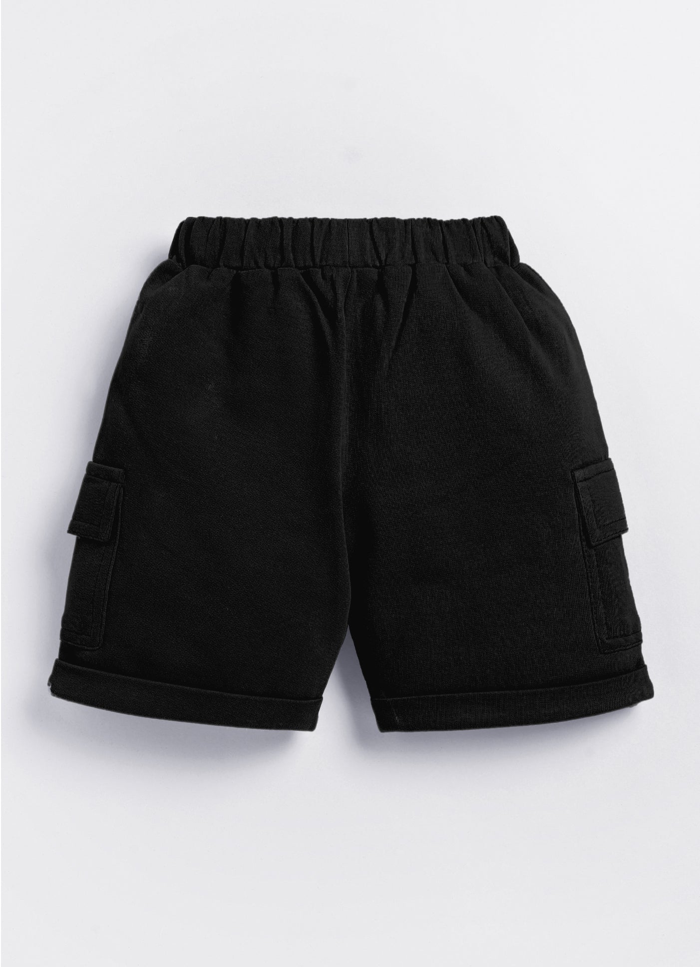 Short For Boys Casual Solid Cotton Blend  (Black, Pack of 1)