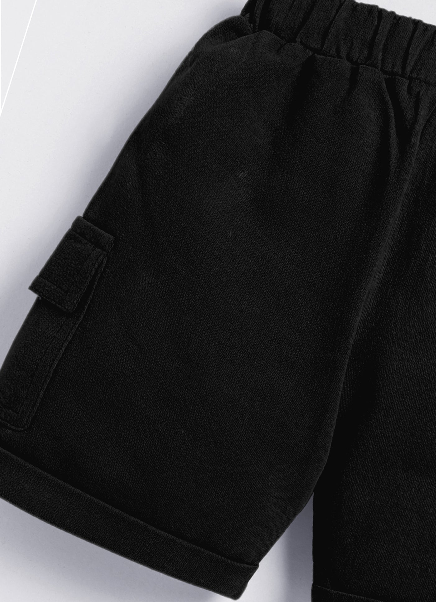 Short For Boys Casual Solid Cotton Blend  (Black, Pack of 1)