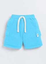 Short For Boys Casual Solid Cotton Blend  (Light Blue, Pack of 1)