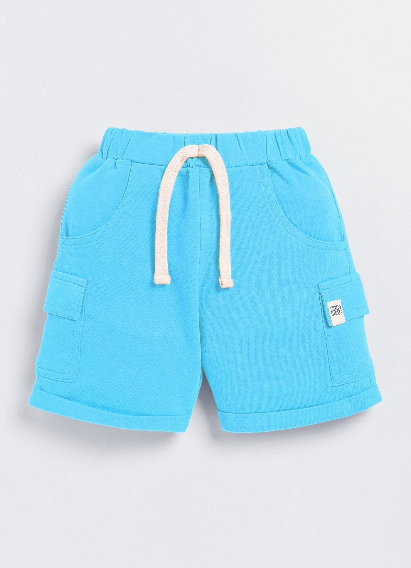 Short For Boys Casual Solid Cotton Blend  (Light Blue, Pack of 1)