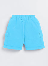 Short For Boys Casual Solid Cotton Blend  (Light Blue, Pack of 1)