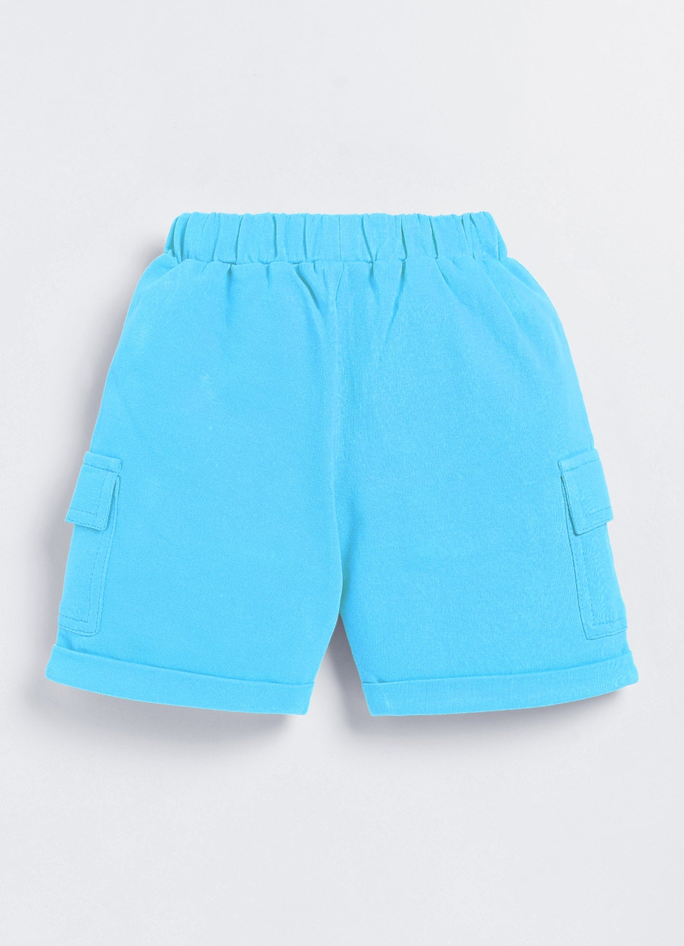 Short For Boys Casual Solid Cotton Blend  (Light Blue, Pack of 1)