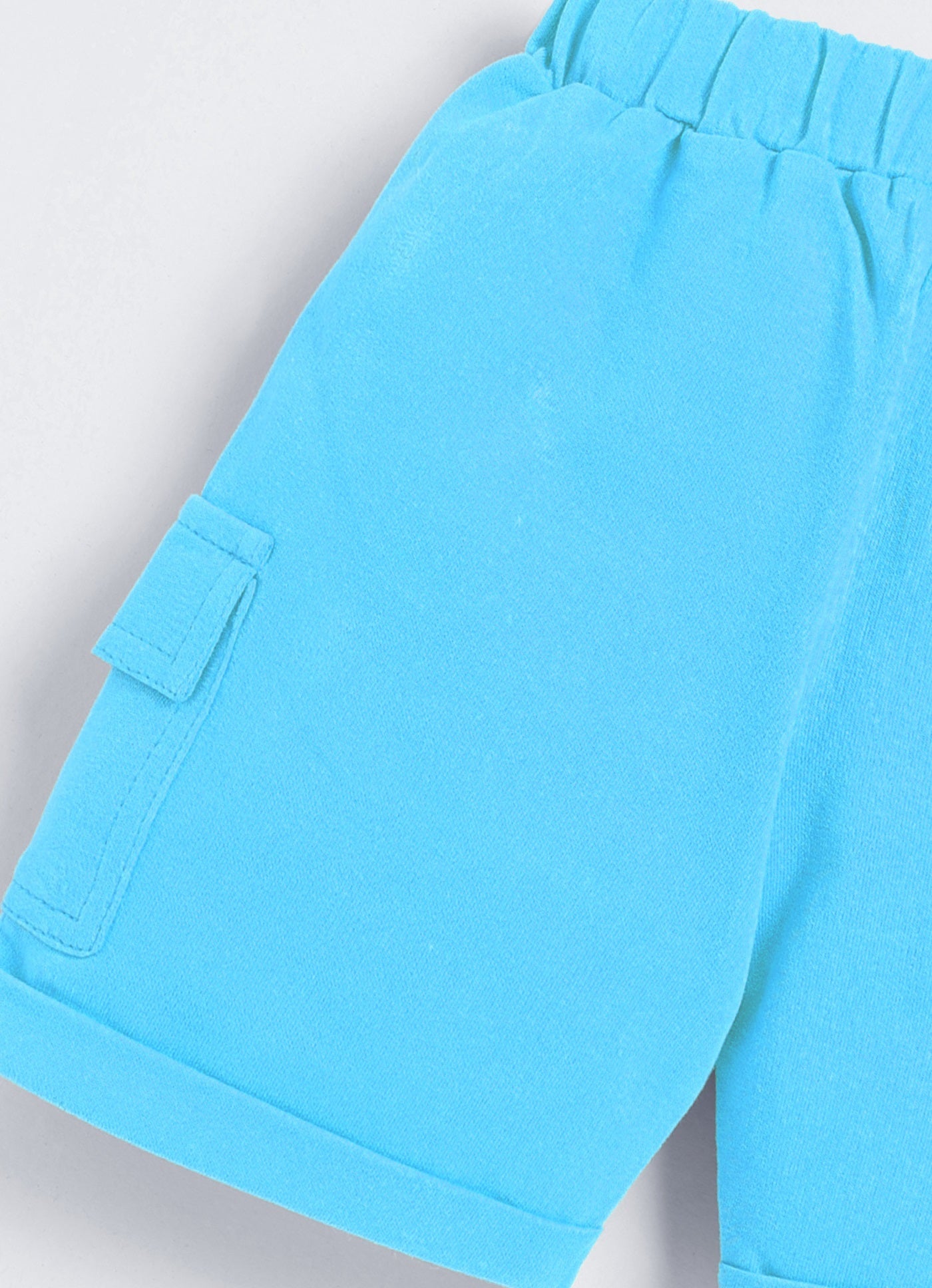 Short For Boys Casual Solid Cotton Blend  (Light Blue, Pack of 1)