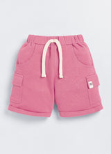 Baby Boys Casual T-shirt Shorts  (Orange and Pink)
