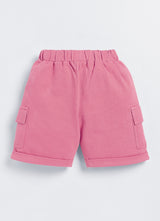 Baby Boys Casual T-shirt Shorts  (Orange and Pink)