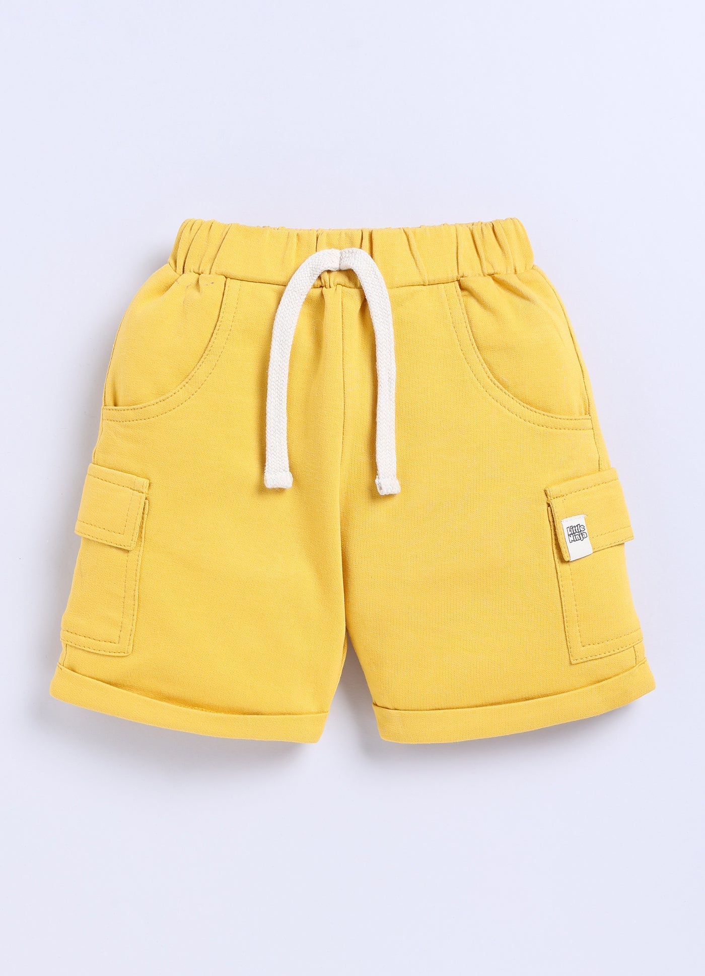 Short For Boys Casual Solid Cotton Blend  (Yellow, Pack of 1)