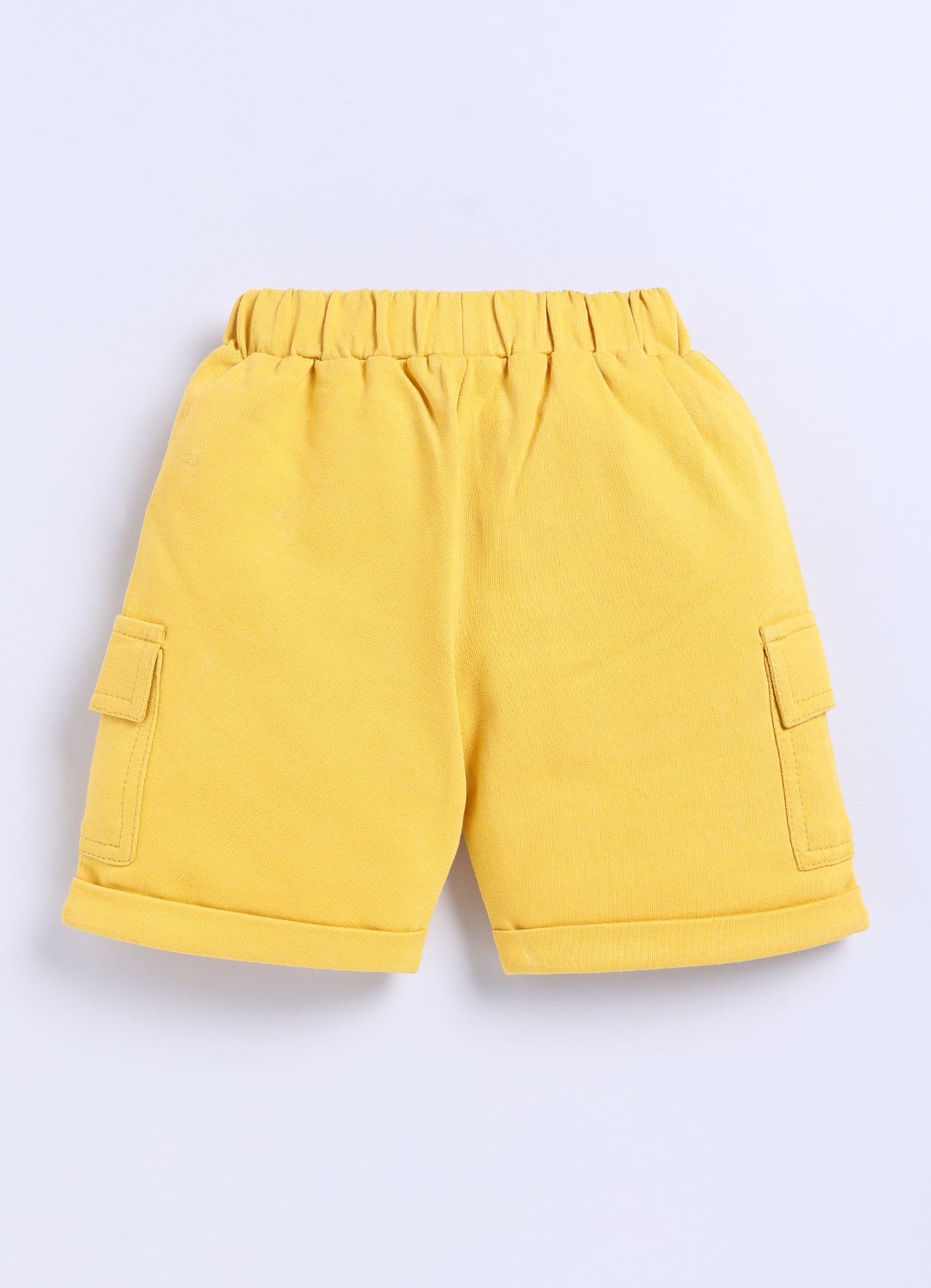 Baby Boys Casual T-shirt Shorts  (White and Yellow 2)