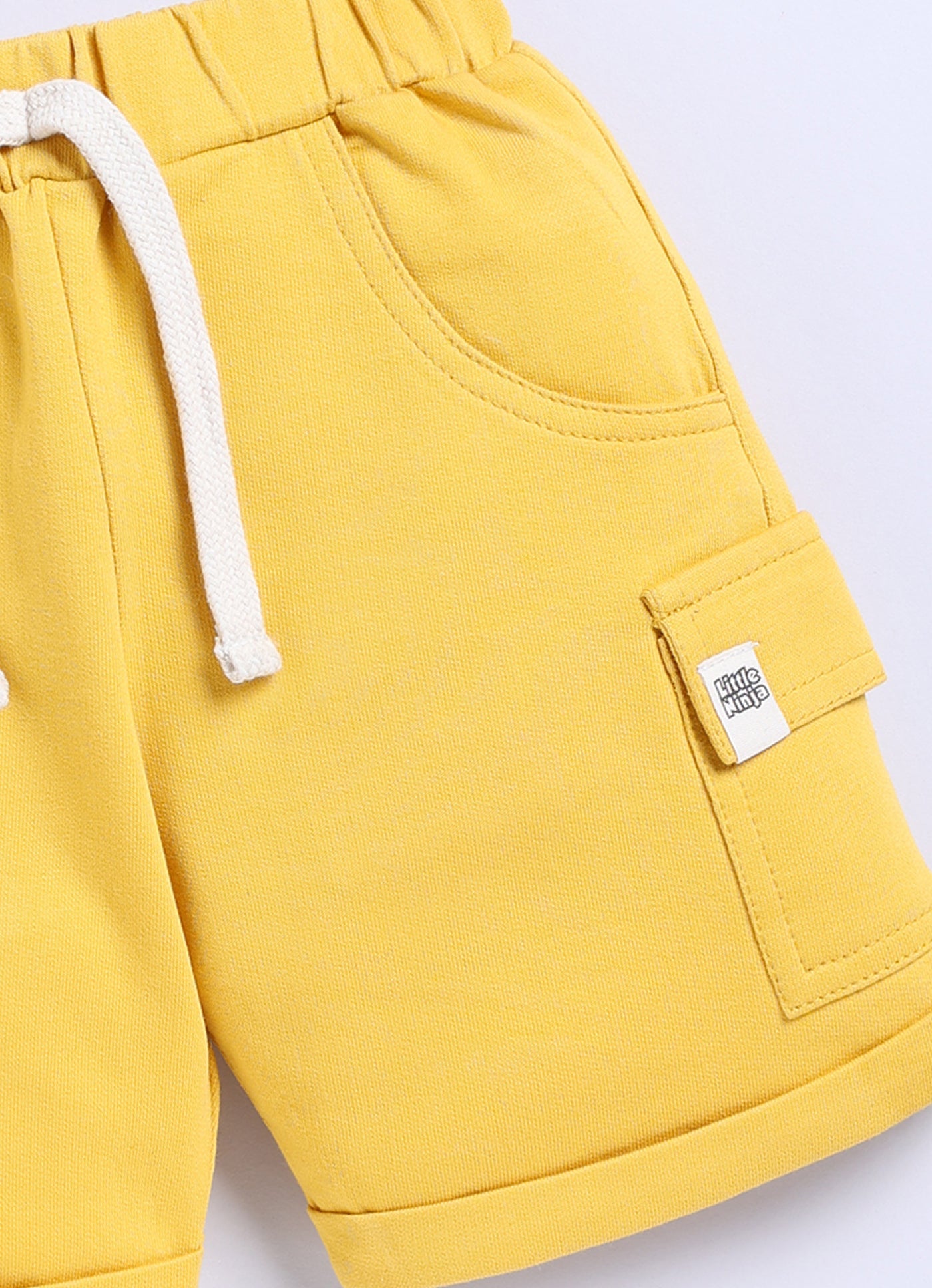 Short For Boys Casual Solid Cotton Blend  (Yellow, Pack of 1)