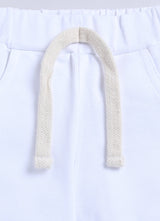 Short For Boys Casual Solid Cotton Blend  (White, Pack of 1)