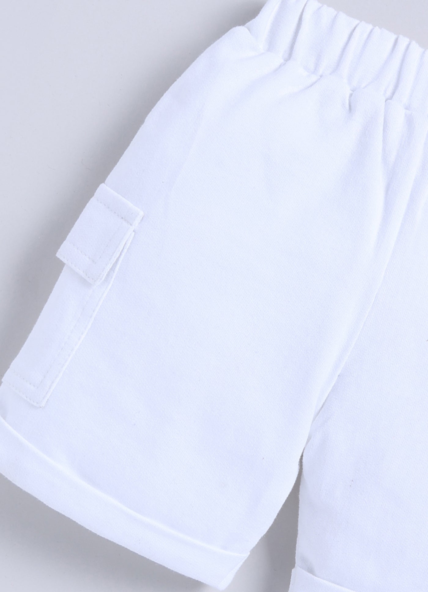 Short For Boys Casual Solid Cotton Blend  (White, Pack of 1)