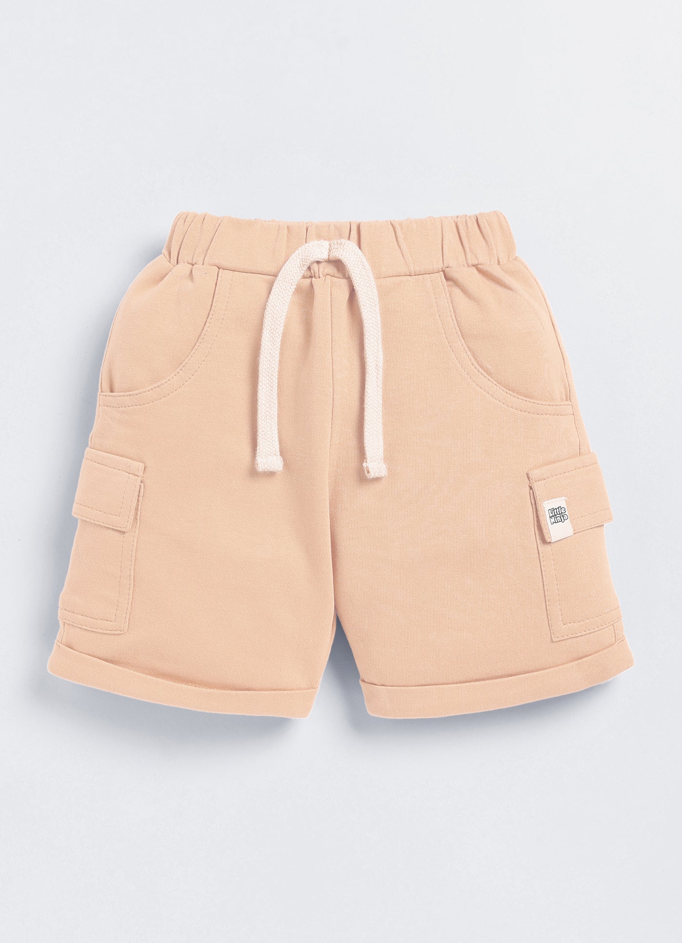 Short For Boys Casual Solid Cotton Blend  Beige, Pack of 1)