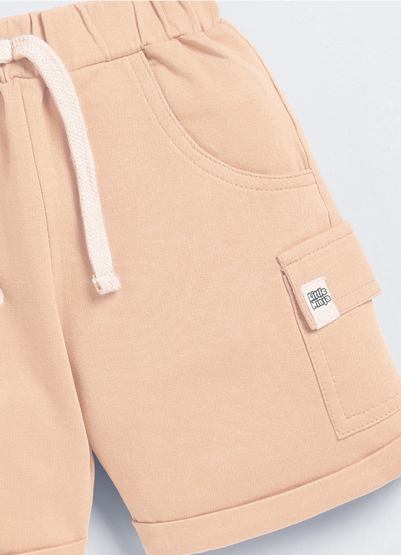 Short For Boys Casual Solid Cotton Blend  Beige, Pack of 1)