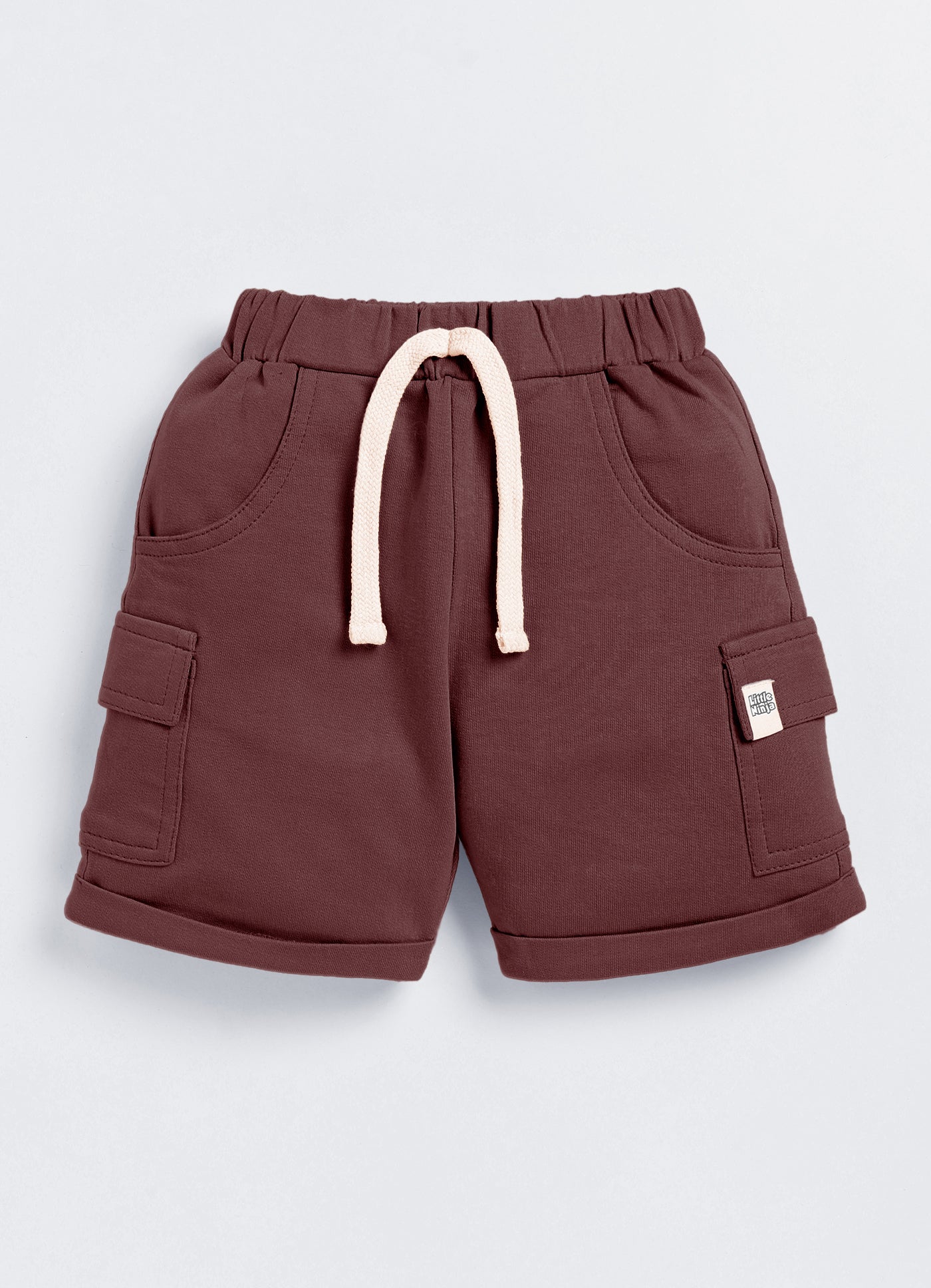 Short For Boys Casual Solid Cotton Blend  (Brown, Pack of 1)