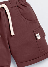 Short For Boys Casual Solid Cotton Blend  (Brown, Pack of 1)